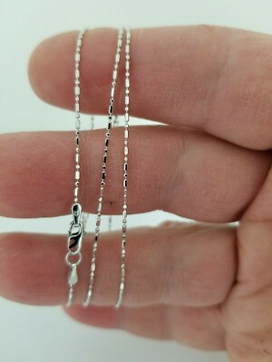 Perlen Kugel Kette 14k Weißgold Rund N Rechteck Diamantschliff Perlen 16'' Halskette