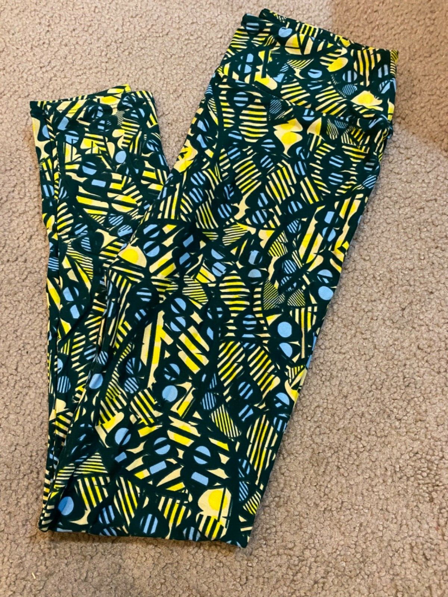 Legging Aztèque Lularoe - Jaune, Crème, Bleu - Taille Unique - Neuf Avec étiquette