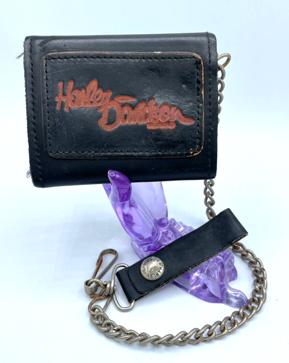 Vintage 80's HARLEY DAVIDSON biker chain Tri-fold wallet USA Vintage 80's HARLEY DAVIDSON biker chain Tri-fold wallet USA