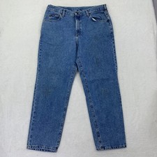 Vintage Lee Genuine Jean's Men's Size 38x30 Blue Stretch Straight Leg Mid Rise