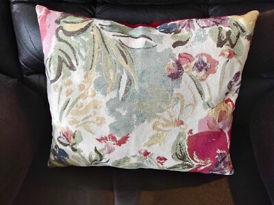 Vintage rectanglar 1960's  L 16'' x  H 14'' decorative floral pillow