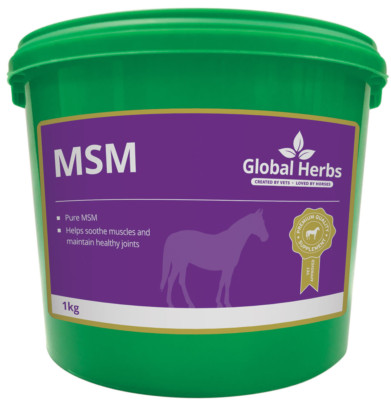 Global Herbs MSM Pure Joint Tendon Muscle Tissue Support Horse & Pony Supplement