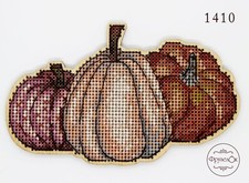 DIY Cross Stitch Kit on Wood "Pumpkins"