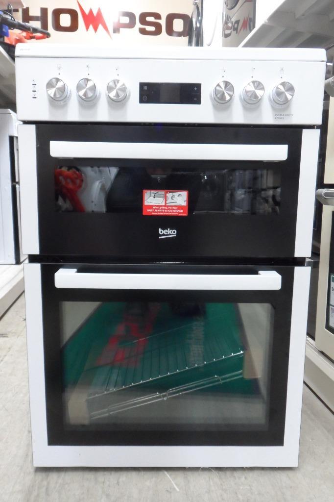 Beko XTC653W White Electric Cooker Twin Cavity Ceramic Hobs 60cm XTC653