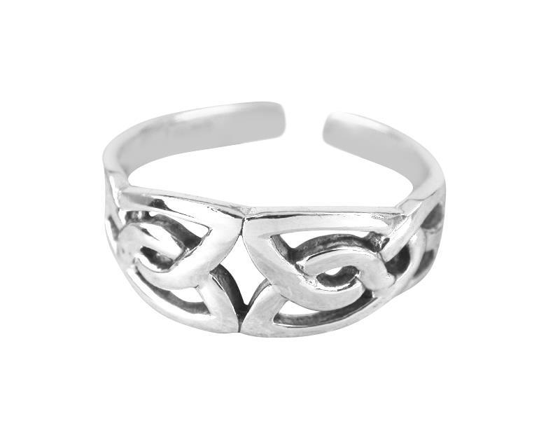 925 Sterling Silver Celtic Irish Triquetra Knot Adjustable Pinky Toe ...