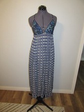 HOT, NWOT! Free People Strappy Back Beaded Boho Maxi Dress, Blue, Size S