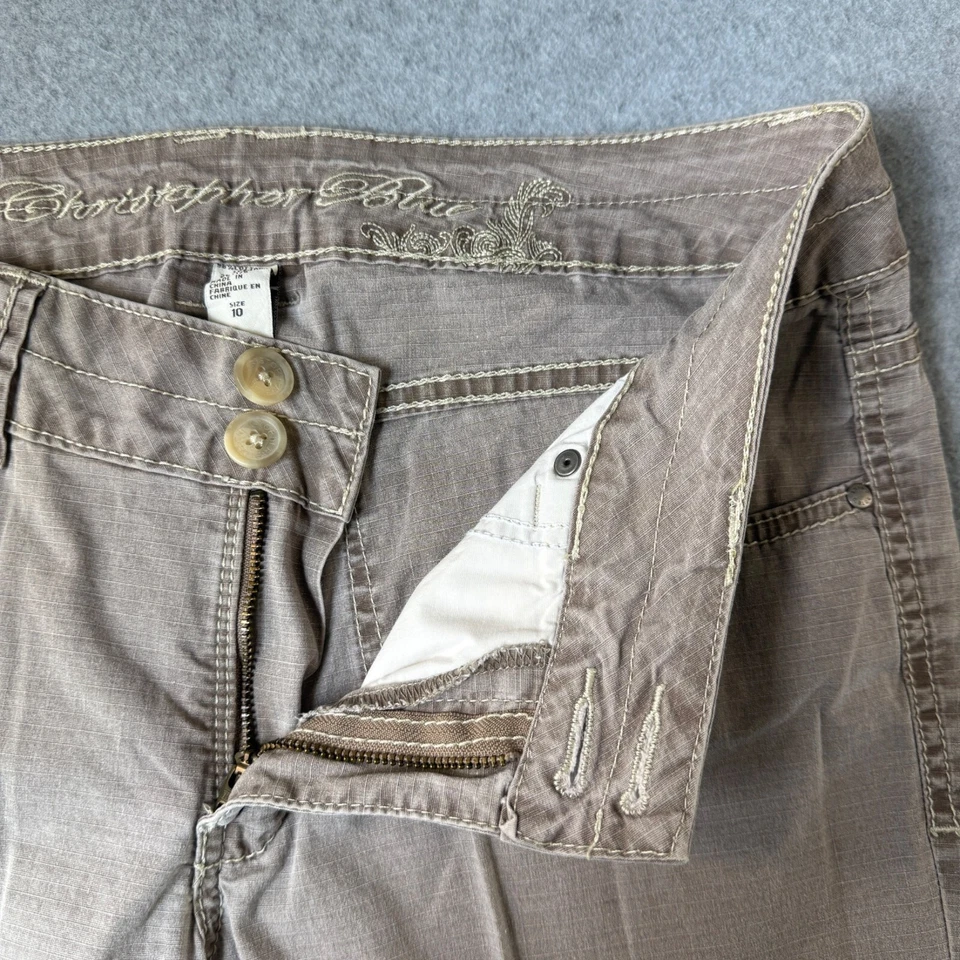 Женские брюки-капри Christopher синие укороченные желтовато-коричневые коричневые бежевые повседневные размер 10 - Изображение 2 из 4