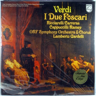 SEALED 3 LP BOX PHILIPS Verdi I DUE FORCARI Gardelli CARRERAS RAMEY 6700 105