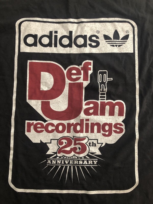 Vintage Def Jam 25th Anniversary T Shirt XL RARE! NEW! Adidas Brand Front Print