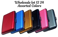 Wholesale RFID Blocking Aluminum Holder Security Wallet Assorted Lot of 12 or 24
