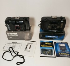Vintage 35mm Camera Lot of 2 Vivitar T100 Capital KX100 New In Box