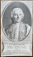 J. N. REGNAULD THEOLOGIAN CURE OF ST ETIENNE DU MONT 1754 PORTRAIT ENGRAVING 18th