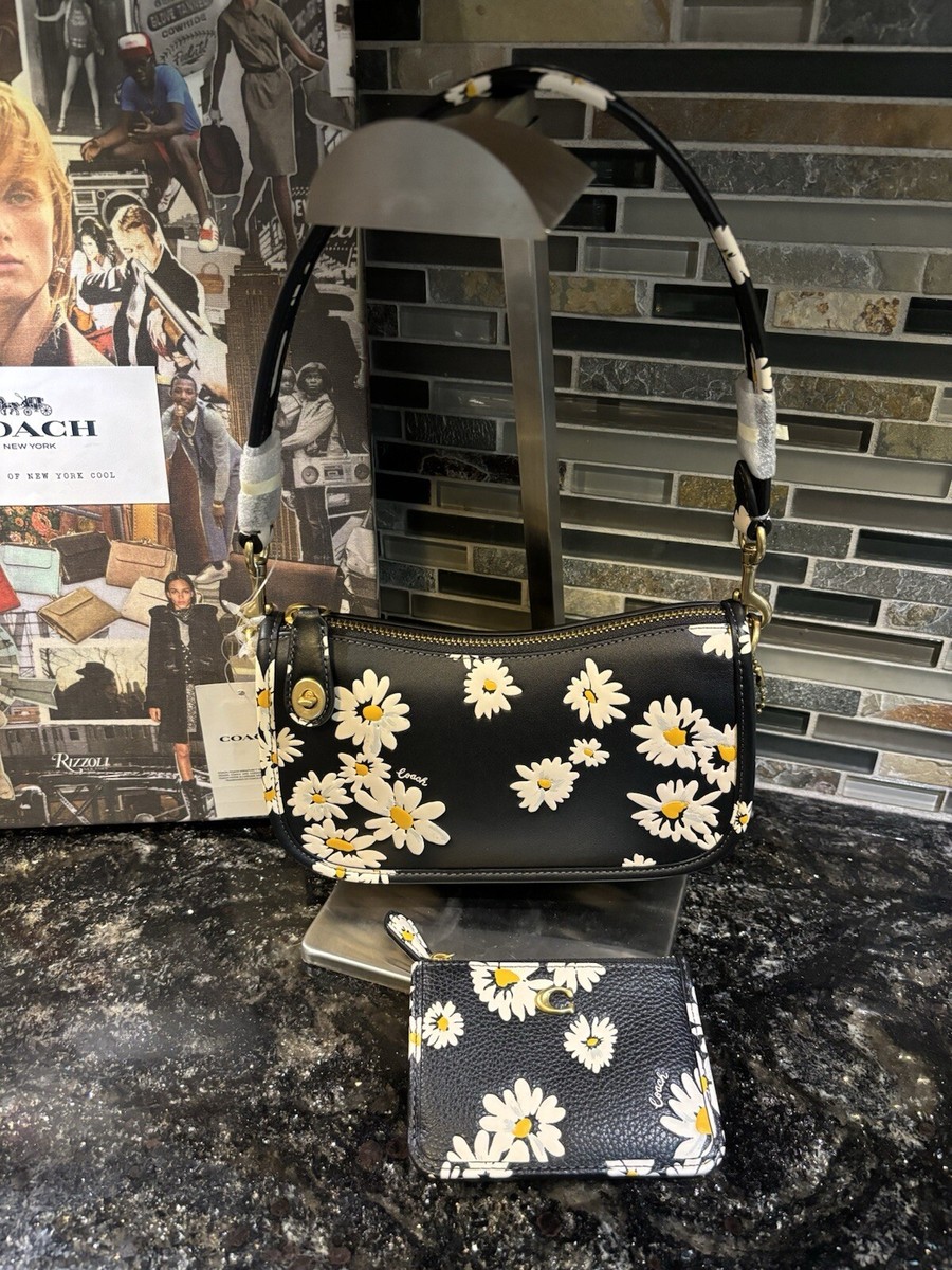 COACH Swinger Bag 20 Floral Small Glovetanned Leather Hobo & Case