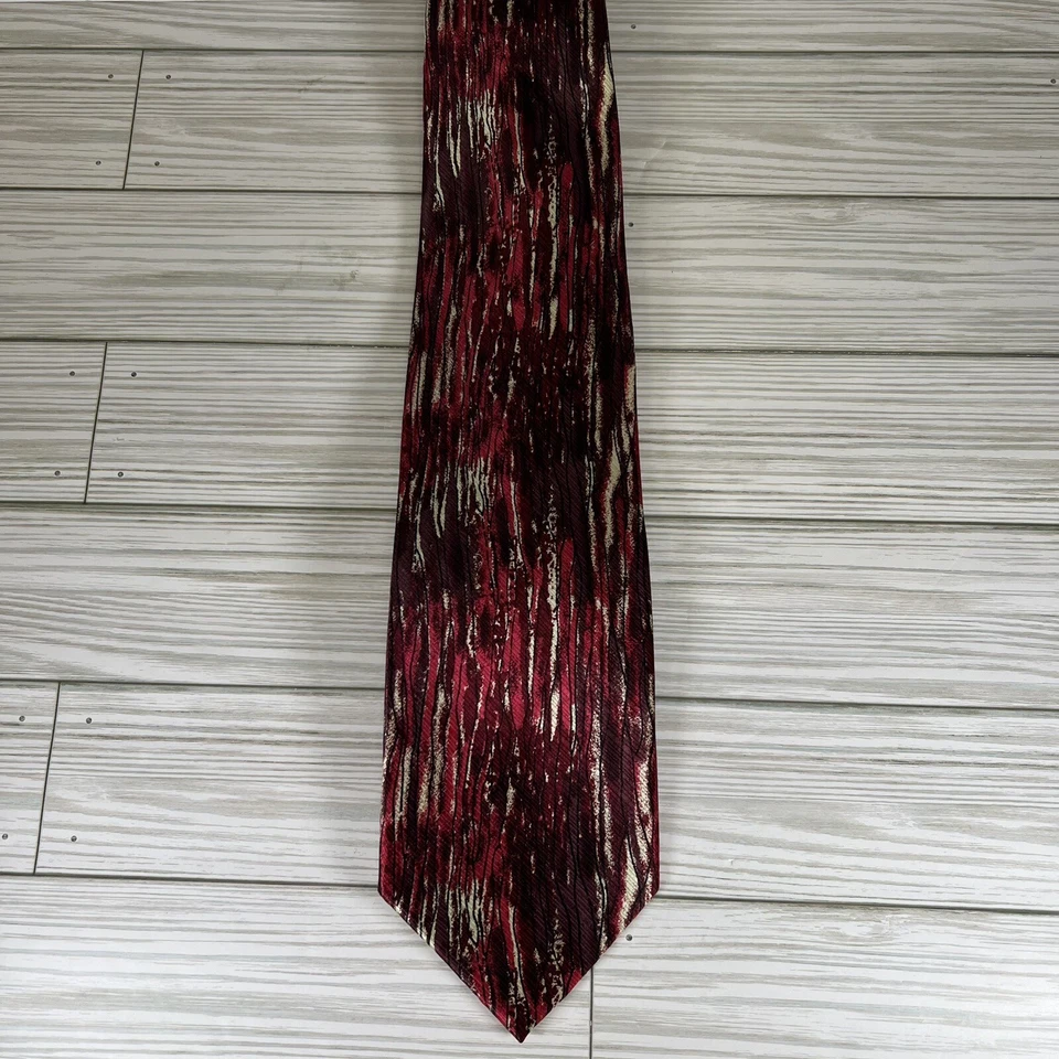 "Corbata Irvine Park para hombre roja multicolor 100 % seda 3-3/4"" x 57"" llamativa bonita" Foto 2 de 4