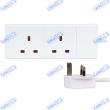 UK Extension Lead Cable 1 2 3 4 6 8 10 Gang Way 50cm - 20m Plug Mains Power Lead