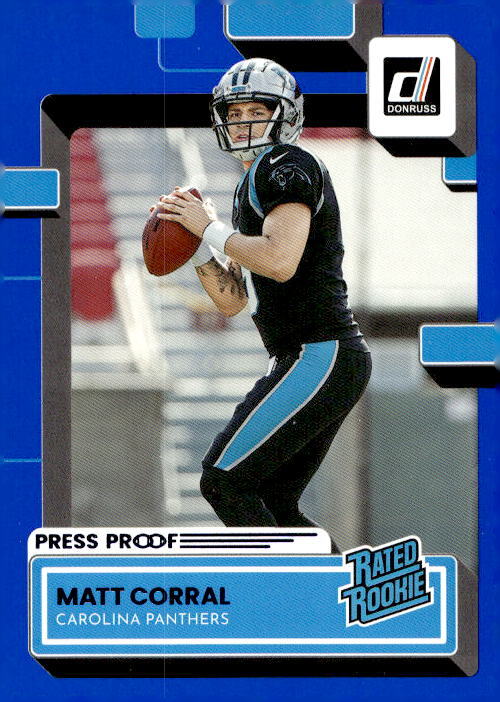 Matt Corral 2022 Donruss - Blue Press Proof #302 - Carolina Panthers