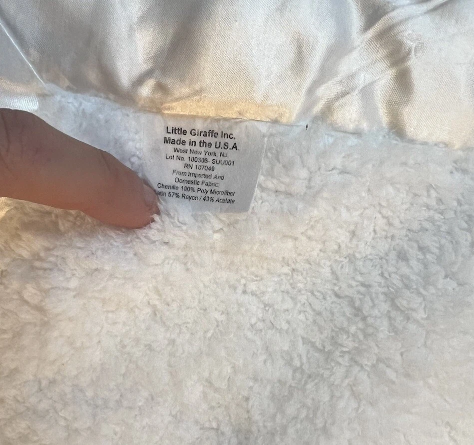 pequena girafa quadrada cetim 15" branco sólido pelúcia segurança Lovey cobertor cetim - Imagem 3 de 3