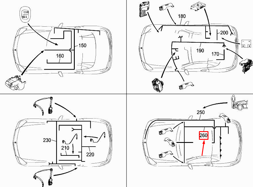Neu MERCEDES-BENZ SLK R172 Keyless Go Kabelbaum A1725402032 Original
