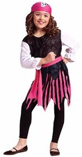 Girls Pink Pirate Costume Cute Skull High Seas Sailor Halloween Kids Child S M L