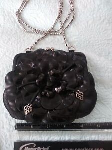 Brighton Coin Purse Rosalie Floral Leather Long Chain Strap | eBay