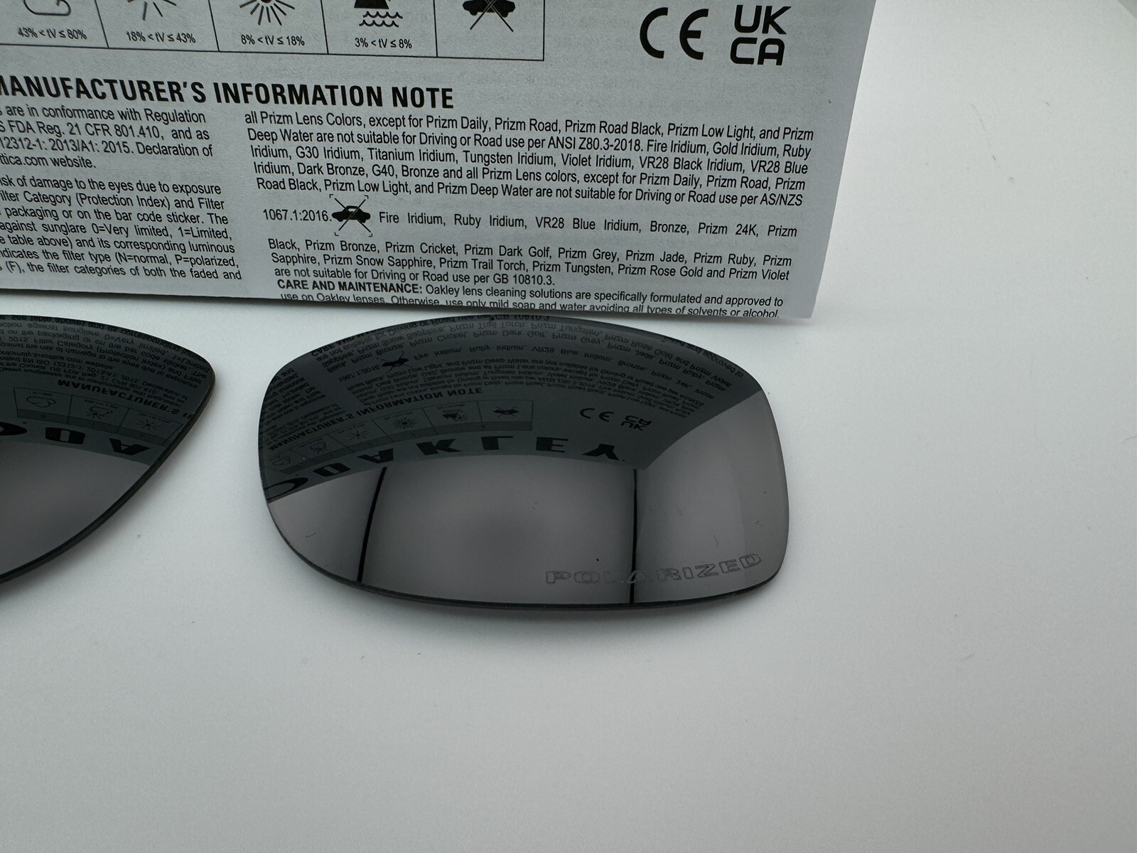 OAKLEY JUPITER SQUARED BLACK IRIDIUM POLARIZED AUTHENTIC REPLACEMENT LENSES 9135