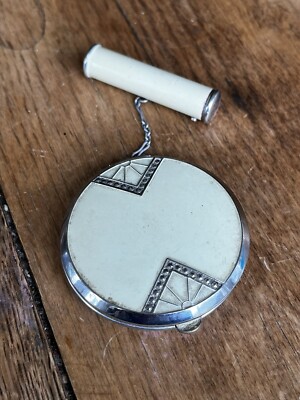 Rare 1930 s Evans Mayfair Art Deco Compact Lipstick Case Original Insert Vintage
