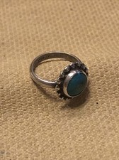Vintage Sterling Silver Navajo Type Design Ring.The Size 6