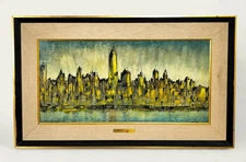 MCM W. Cortland Butterfield (1904-1977, PA, NJ) Oil New York Skyline