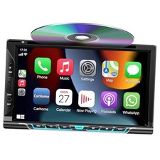 Double Din Car Radio with CD/DVD Player, 7-inch Touch Screen Car Stereo Style-A