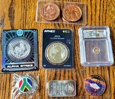 BULK LOT SILVER COPPER 2024 Unicorn 1 oz 999 ALPHA STRIKE 2023 BRITTANIA  RARE