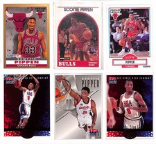 Scottie Pippen 6 Card Lot NBA 1992 Fleer Pro Vision, 1989 Hoops, Dream Team USA