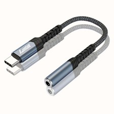 USB C to 3.5mm Headphone Jack Adapter,USB C Aux Audio Dongle Cable Sliver