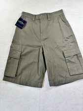 Sonoma Cargo Shorts Boys Size 14 Army Green Cotton Casual Chino Outdoor NWT