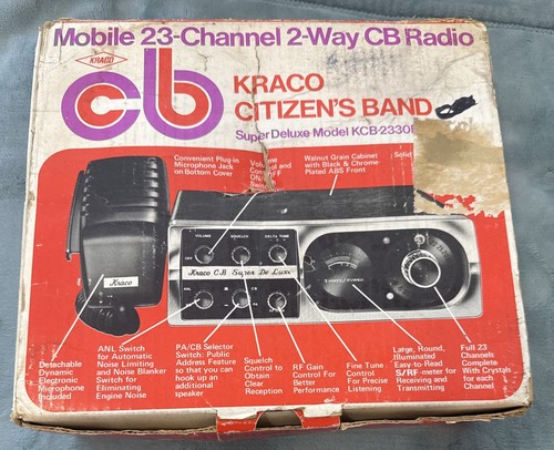 NIB Kraco Deluxe KCB-2330B CB Radio Deluxe 23 Channel 2-Way w/CB Lock Mount - Picture 4 of 7