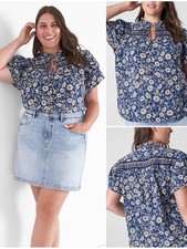 100% Cotton Short-Sleeve Double-Tie Floral Fl...