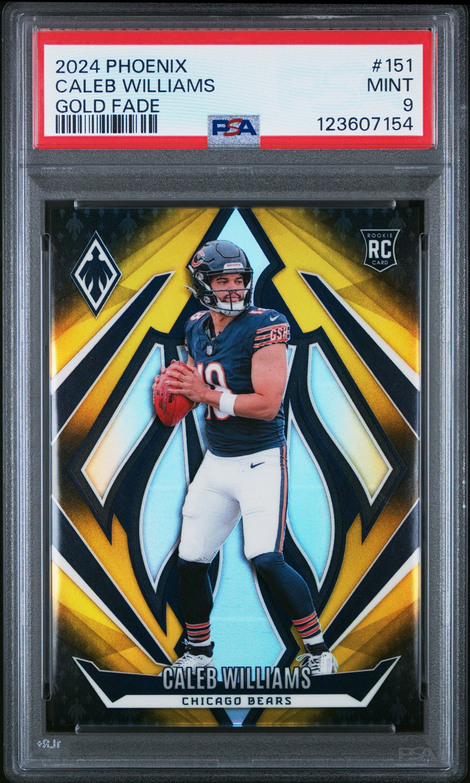 2024 PANINI PHOENIX GOLD FADE #151 CALEB WILLIAMS 61/125 PSA 9