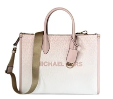 MICHAEL KORS MIRELLA MD EAST WEST TOTE SATCHEL SHOULDER BAG OMBRE POWDER BLUSH