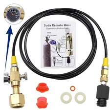 CGA320 to TR21-4 CO2 Tank Adapter with 60in Hose for SodaStream Machines