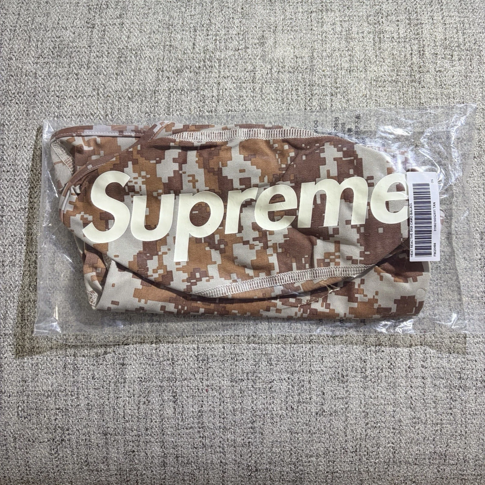 NEW Supreme Heat Reactive Digi Camo Balaclava (FW25) Tan