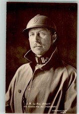 39746392 - S. M. Le Roi Albert in Trencccoat Helmet Nobility Belgium