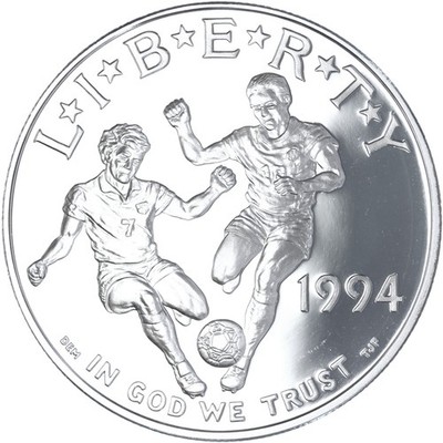 1994 S World Cup Soccer Proof Commemorative 90% Silver Dollar US