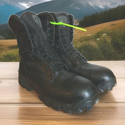 New! Rocky Boots Alpha Force Leather Waterproof Steel Toe Black Mens Sz 11