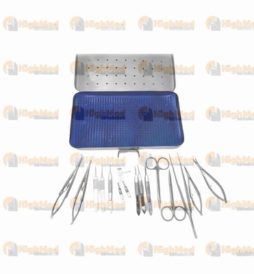 Micro Hand Surgery Instrument Set Microvascular Clamp Suture Kit 17 Pcs