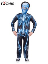 Skeleton Neon Blue Costume, Child - 9-10 Years - Rubies Deerfield