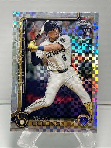2025 Topps Chrome Mega Box Isaac Collins #92 X Fractor RC Milwaukee Brewers