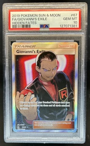 2019 Pokemon SM Hidden Fates Giovanni's Exile #67/68 PSA 10 GEM MINT