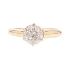 1.41ct Round Cut Diamond Solitaire Engagement Ring 14k Yellow Gold Size 6.25