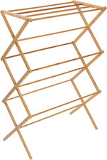 Tendedero de Bambu Plegable y Robusto para Ropa Toallas Mantas y Prendas Finas