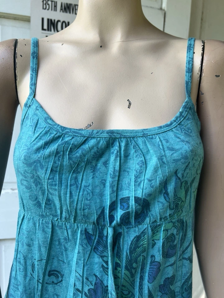 Vintage 2000s Printed Tank Dress Floral Swirl Tattoo Art Emo Indie Sleaze Skins - Image 2 of 4