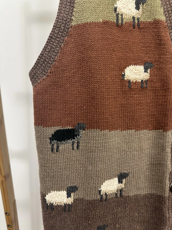 Chaleco de Colección One Negro Sheep Be Diferente Color Bloque Tejido Islas del Norte L Foto 2 de 4